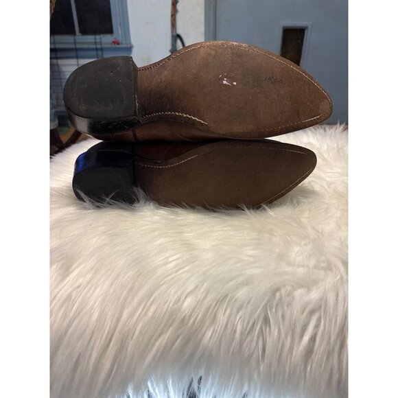 Laredo Mens Leather Cowboy Boots Tan Western Stitching Size 10EE - Picture 13 of 13